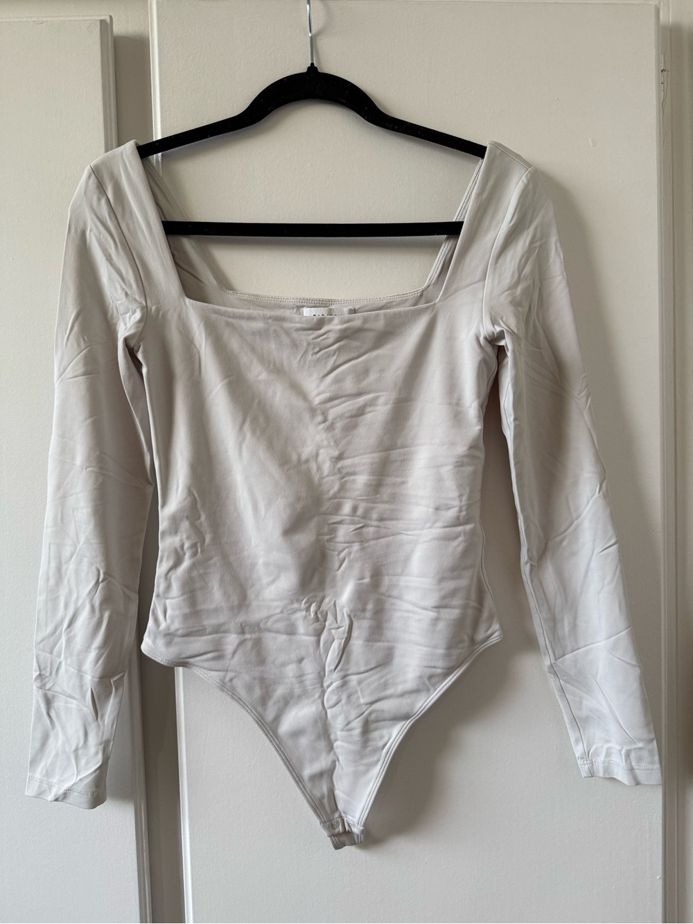 BABATON Aritzia Long Sleeve Square Neck Bodysuit in Off-White